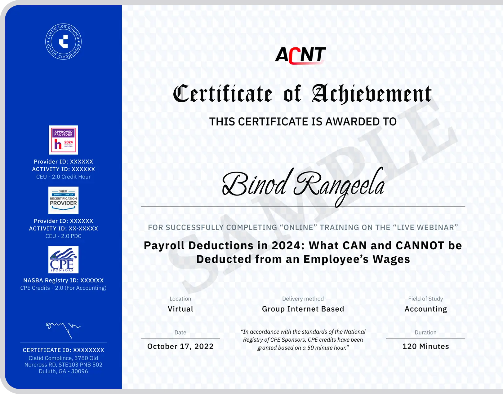 certificate
